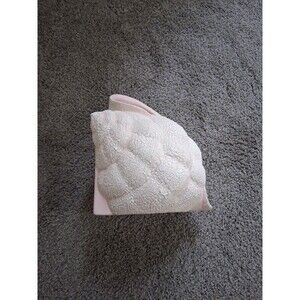 Vintage Pink White Shell Tissue Box Cover Holder Coastal Beach Bathroom Decor...